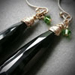 Pyrite and Green Crystal Earrings